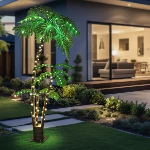 6ft Solar Lighted Palm Tree